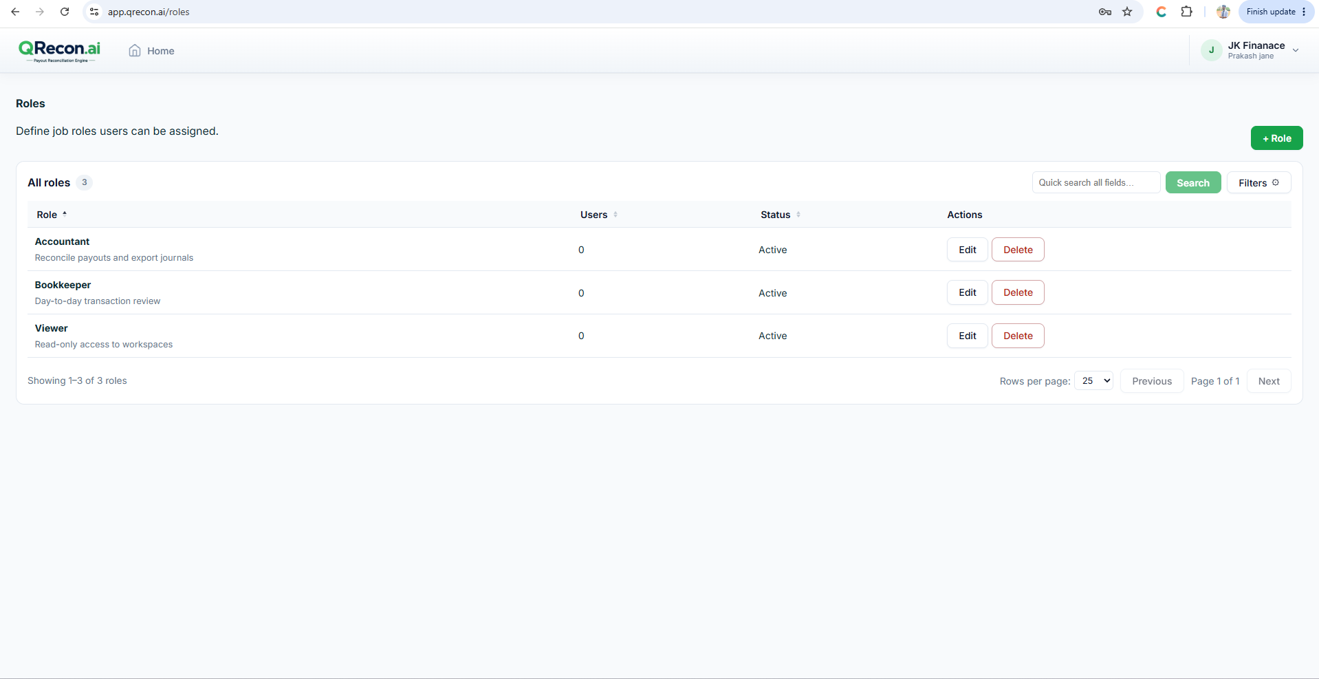 QRecon Roles setup
